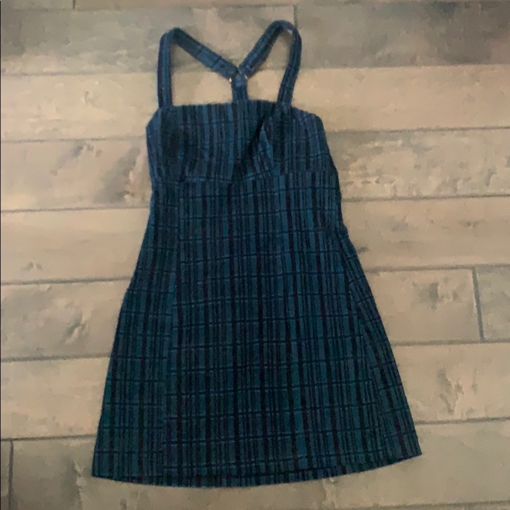 Plaid corduroy dress